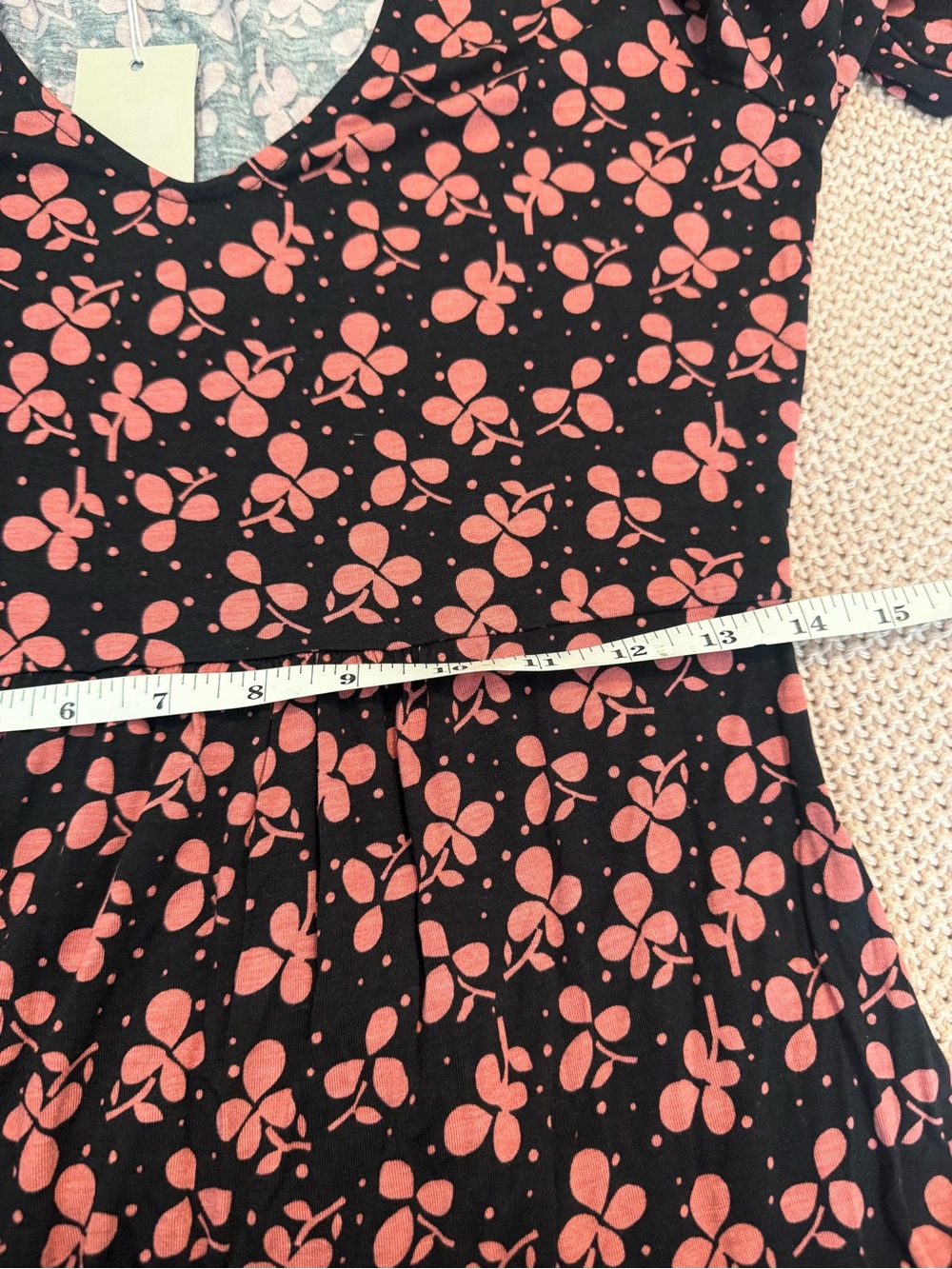 NWT Boden Hattie Jersey Knit Swing Black Dress with Pink Floral Print size 4 - Picture 8 of 10